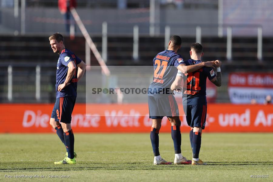 Tim Leibold, Josha Vagnoman, Enttäuscht, Simon Terodde, FLYERALARM Arena, Würzburg, 21.02.2021, DFL, sport, action, Fussball, Deutschland, Februar 2021, Saison 2020/2021, HSV, FWK, Bundesliga, 2. Bundesliga, Hamburger SV, FC Würzburger Kickers - Bild-ID: 2288833