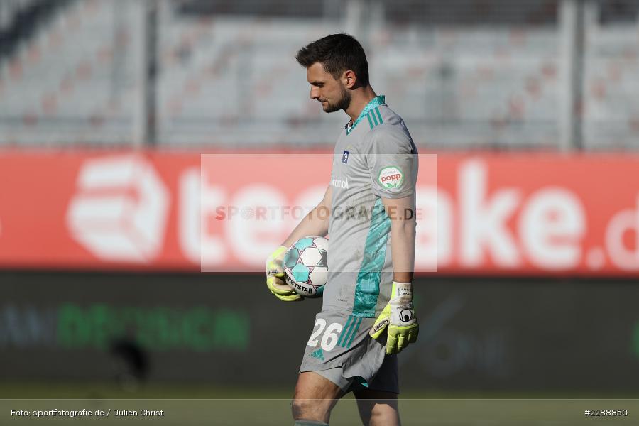 Ball, Enttäuscht, Sven Ulreich, FLYERALARM Arena, Würzburg, 21.02.2021, DFL, sport, action, Fussball, Deutschland, Februar 2021, Saison 2020/2021, HSV, FWK, Bundesliga, 2. Bundesliga, Hamburger SV, FC Würzburger Kickers - Bild-ID: 2288850