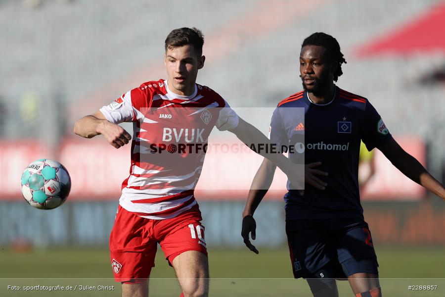 Gideon Jung, Marvin Pieringer, FLYERALARM Arena, Würzburg, 21.02.2021, DFL, sport, action, Fussball, Deutschland, Februar 2021, Saison 2020/2021, HSV, FWK, Bundesliga, 2. Bundesliga, Hamburger SV, FC Würzburger Kickers - Bild-ID: 2288857 Gideon Jung, Marvin Pieringer, FLYERALARM Arena, Würzburg, 21.02.2021, DFL, sport, action, Fussball, Deutschland, Februar 2021, Saison 2020/2021, HSV, FWK, Bundesliga, 2. Bundesliga, Hamburger SV, FC Würzburger Kickers - Bild-ID: 2288857