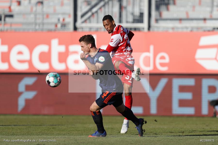 Moritz Heyer, Rajiv van La Parra, FLYERALARM Arena, Würzburg, 21.02.2021, DFL, sport, action, Fussball, Deutschland, Februar 2021, Saison 2020/2021, HSV, FWK, Bundesliga, 2. Bundesliga, Hamburger SV, FC Würzburger Kickers - Bild-ID: 2288873