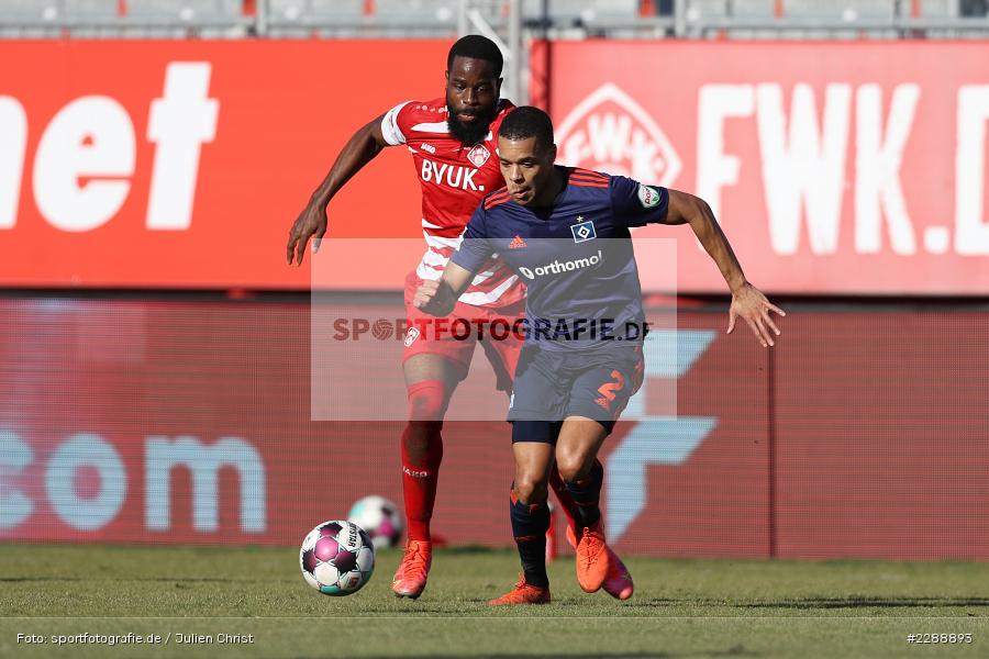 Ridge Munsy, Jan Gyamerah, FLYERALARM Arena, Würzburg, 21.02.2021, DFL, sport, action, Fussball, Deutschland, Februar 2021, Saison 2020/2021, HSV, FWK, Bundesliga, 2. Bundesliga, Hamburger SV, FC Würzburger Kickers - Bild-ID: 2288893 Ridge Munsy, Jan Gyamerah, FLYERALARM Arena, Würzburg, 21.02.2021, DFL, sport, action, Fussball, Deutschland, Februar 2021, Saison 2020/2021, HSV, FWK, Bundesliga, 2. Bundesliga, Hamburger SV, FC Würzburger Kickers - Bild-ID: 2288893