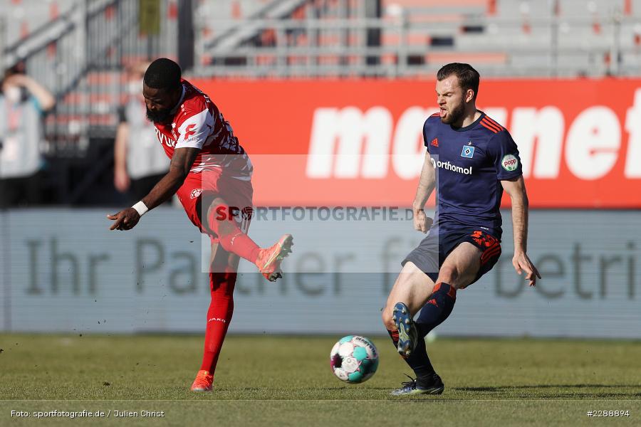 Manuel Wintzheimer, Ridge Munsy, FLYERALARM Arena, Würzburg, 21.02.2021, DFL, sport, action, Fussball, Deutschland, Februar 2021, Saison 2020/2021, HSV, FWK, Bundesliga, 2. Bundesliga, Hamburger SV, FC Würzburger Kickers - Bild-ID: 2288894