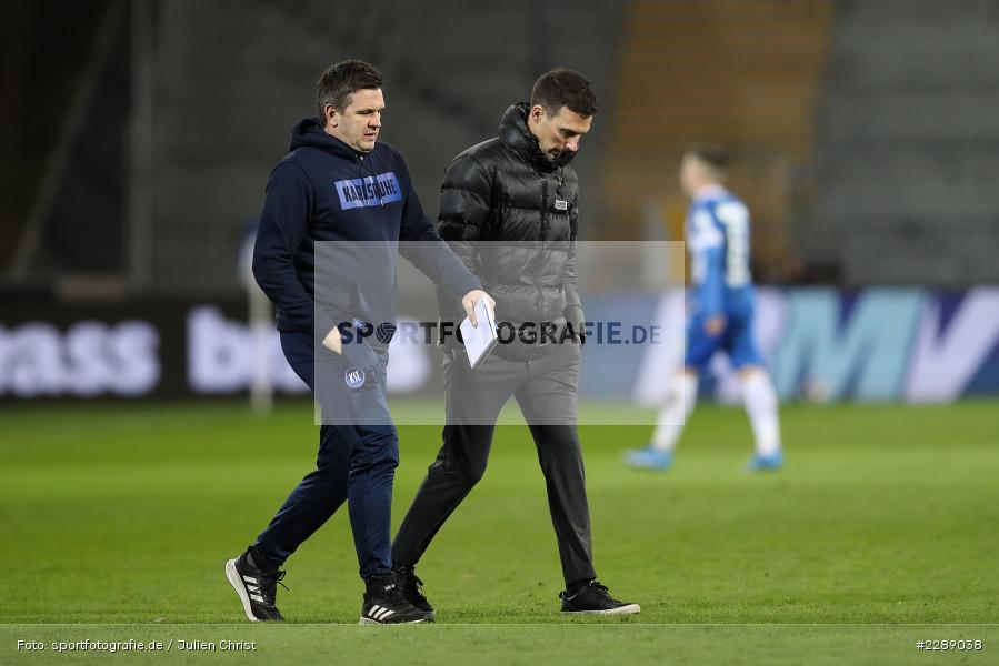 Zlatan Bajramovic, Christian Eichner, Merck-Stadion, Darmstadt, 26.02.2021, DFL, sport, action, Fussball, Deutschland, Februar 2021, Saison 2020/2021, KSC, SVD, Bundesliga, 2. Bundesliga, Karlsruher SC, SV Darmstadt 98 - Bild-ID: 2289038