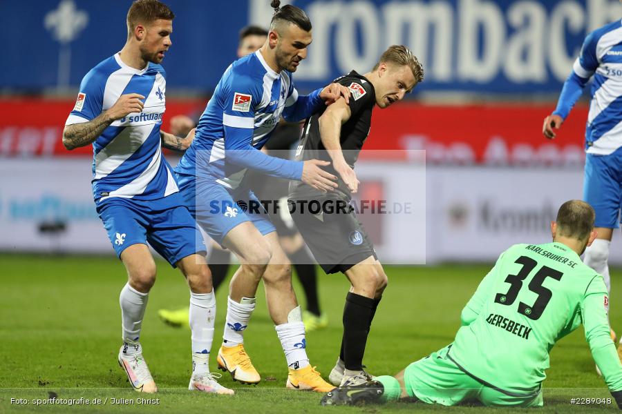 Serdar Dursun, Torchance, Marius Gersbeck, Merck-Stadion, Darmstadt, 26.02.2021, DFL, sport, action, Fussball, Deutschland, Februar 2021, Saison 2020/2021, KSC, SVD, Bundesliga, 2. Bundesliga, Karlsruher SC, SV Darmstadt 98 - Bild-ID: 2289048 Serdar Dursun, Torchance, Marius Gersbeck, Merck-Stadion, Darmstadt, 26.02.2021, DFL, sport, action, Fussball, Deutschland, Februar 2021, Saison 2020/2021, KSC, SVD, Bundesliga, 2. Bundesliga, Karlsruher SC, SV Darmstadt 98 - Bild-ID: 2289048