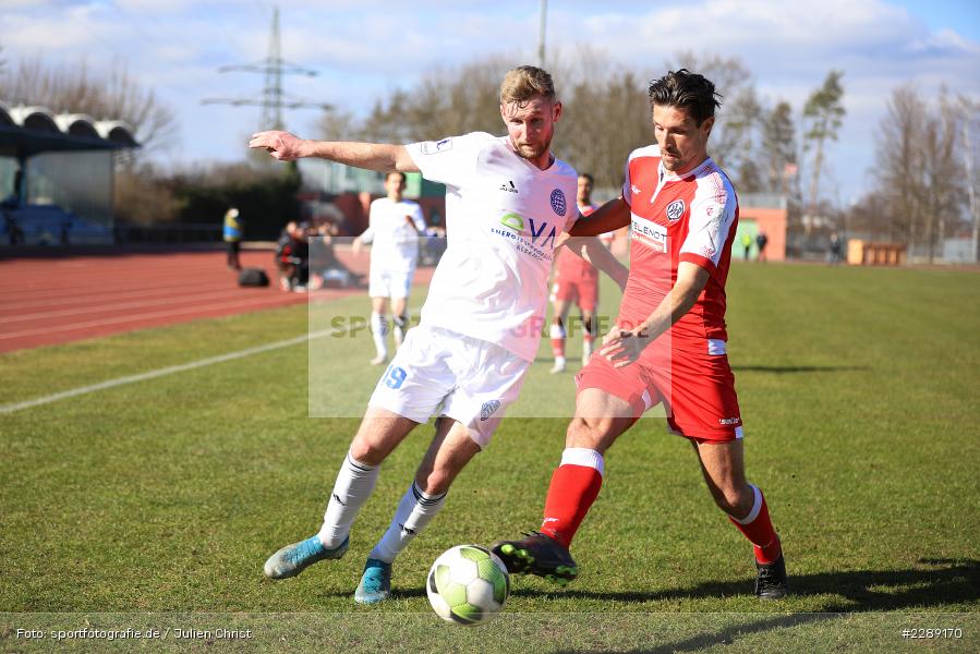 Gino Windmüller, Patrick Kalata, Leichtathletik-Stadion, Alzenau, 27.02.2021, DFL, sport, action, Fussball, Deutschland, Februar 2021, Saison 2020/2021, VFR, FCB, 4. Liga, Regionalliga, Regionalliga Südwest, VfR Aalen, FC Bayern Alzenau - Bild-ID: 2289170
