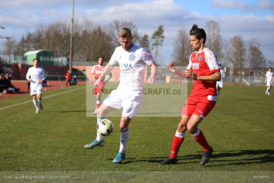 Gino Windmüller, Patrick Kalata, Leichtathletik-Stadion, Alzenau, 27.02.2021, DFL, sport, action, Fussball, Deutschland, Februar 2021, Saison 2020/2021, VFR, FCB, 4. Liga, Regionalliga, Regionalliga Südwest, VfR Aalen, FC Bayern Alzenau - Bild-ID: 2289171