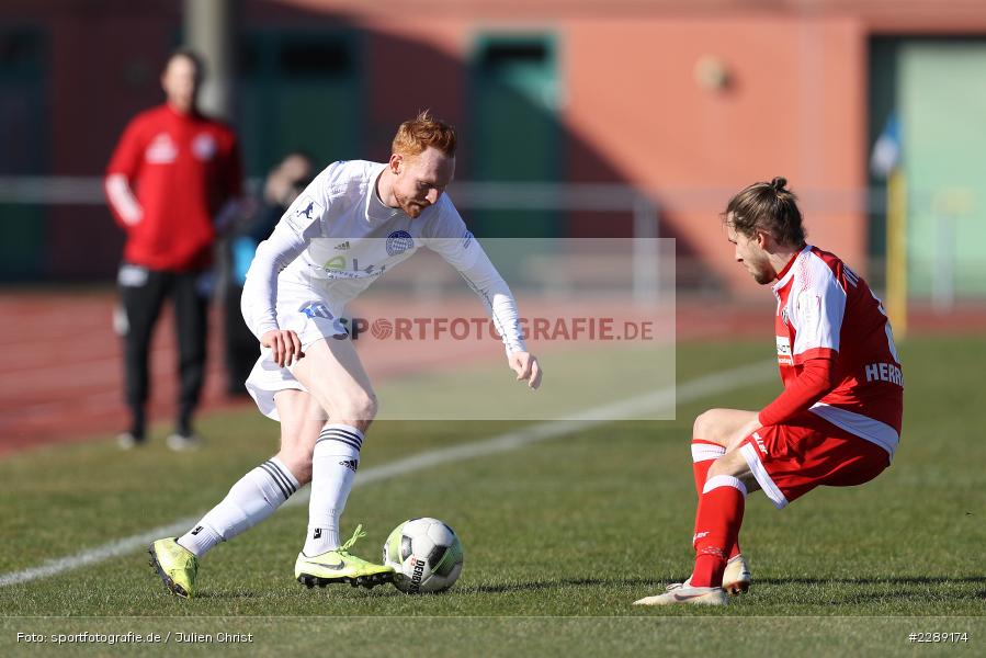 Kolja Herrmann, Nils Fischer, Leichtathletik-Stadion, Alzenau, 27.02.2021, DFL, sport, action, Fussball, Deutschland, Februar 2021, Saison 2020/2021, VFR, FCB, 4. Liga, Regionalliga, Regionalliga Südwest, VfR Aalen, FC Bayern Alzenau - Bild-ID: 2289174