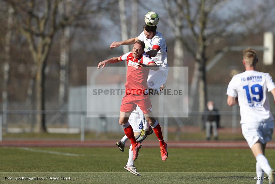 Steffen Kienle, Marcel Andreas Wilke, Leichtathletik-Stadion, Alzenau, 27.02.2021, DFL, sport, action, Fussball, Deutschland, Februar 2021, Saison 2020/2021, VFR, FCB, 4. Liga, Regionalliga, Regionalliga Südwest, VfR Aalen, FC Bayern Alzenau - Bild-ID: 2289181