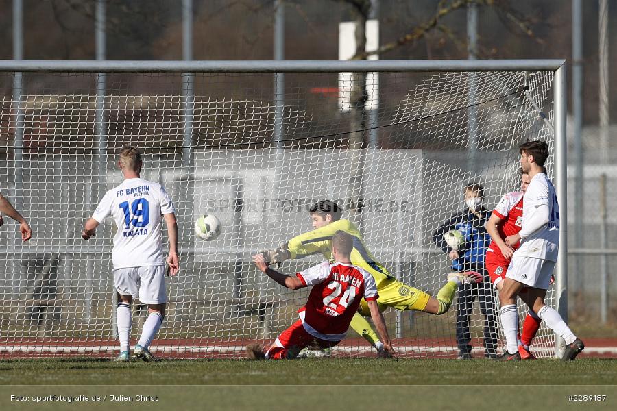 Julian Bauer, Tor, Torwart, Steffen Kienle, Leichtathletik-Stadion, Alzenau, 27.02.2021, DFL, sport, action, Fussball, Deutschland, Februar 2021, Saison 2020/2021, VFR, FCB, 4. Liga, Regionalliga, Regionalliga Südwest, VfR Aalen, FC Bayern Alzenau - Bild-ID: 2289187
