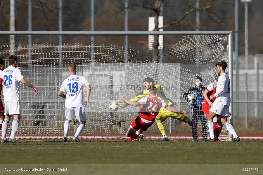 Julian Bauer, Tor, Torwart, Steffen Kienle, Leichtathletik-Stadion, Alzenau, 27.02.2021, DFL, sport, action, Fussball, Deutschland, Februar 2021, Saison 2020/2021, VFR, FCB, 4. Liga, Regionalliga, Regionalliga Südwest, VfR Aalen, FC Bayern Alzenau - Bild-ID: 2289198