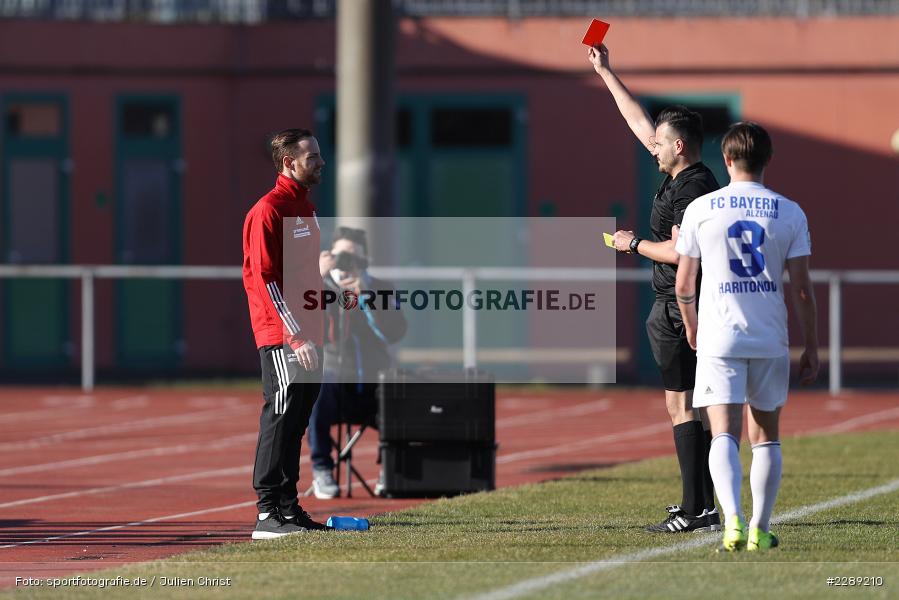 Gelb-Rot, Arianit Besiri, Fabian Bäcker, Leichtathletik-Stadion, Alzenau, 27.02.2021, DFL, sport, action, Fussball, Deutschland, Februar 2021, Saison 2020/2021, VFR, FCB, 4. Liga, Regionalliga, Regionalliga Südwest, VfR Aalen, FC Bayern Alzenau - Bild-ID: 2289210
