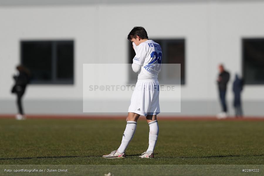 enttäuscht, Jonas Kummer, Leichtathletik-Stadion, Alzenau, 27.02.2021, DFL, sport, action, Fussball, Deutschland, Februar 2021, Saison 2020/2021, VFR, FCB, 4. Liga, Regionalliga, Regionalliga Südwest, VfR Aalen, FC Bayern Alzenau - Bild-ID: 2289222