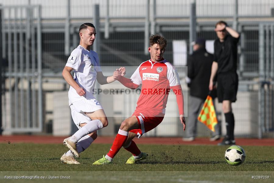 Kai Merk, Adin Ferizovic, Leichtathletik-Stadion, Alzenau, 27.02.2021, DFL, sport, action, Fussball, Deutschland, Februar 2021, Saison 2020/2021, VFR, FCB, 4. Liga, Regionalliga, Regionalliga Südwest, VfR Aalen, FC Bayern Alzenau - Bild-ID: 2289239