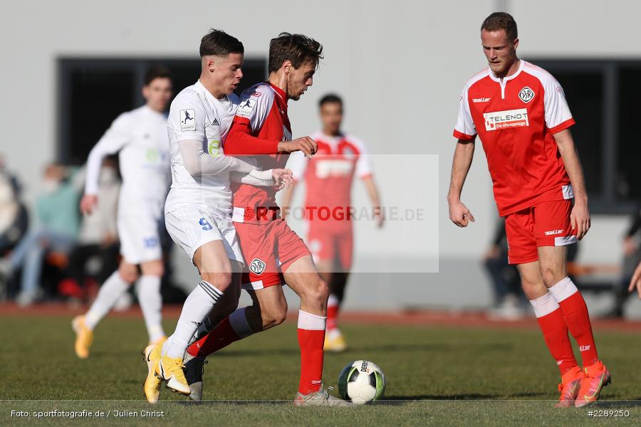 Daniel Stanese, Michael Martin, Leichtathletik-Stadion, Alzenau, 27.02.2021, DFL, sport, action, Fussball, Deutschland, Februar 2021, Saison 2020/2021, VFR, FCB, 4. Liga, Regionalliga, Regionalliga Südwest, VfR Aalen, FC Bayern Alzenau - Bild-ID: 2289250