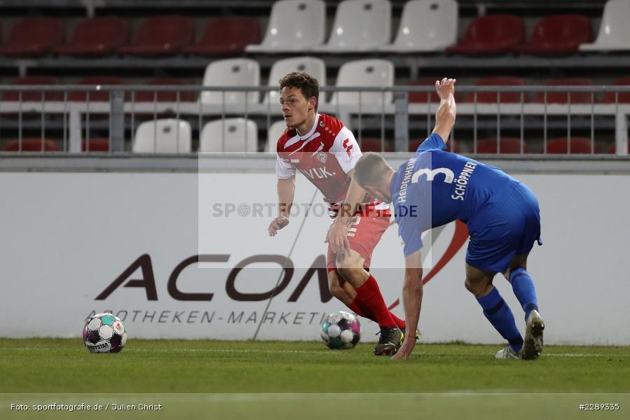 Jan Schöppner, Patrick Sontheimer, FLYERALARM Arena, Würzburg, 05.03.2021, DFL, sport, action, Fussball, Deutschland, März 2021, Saison 2020/2021, FCH, FWK, Bundesliga, 2. Bundesliga, FC Heidenheim 1846, FC Würzburger Kickers - Bild-ID: 2289335