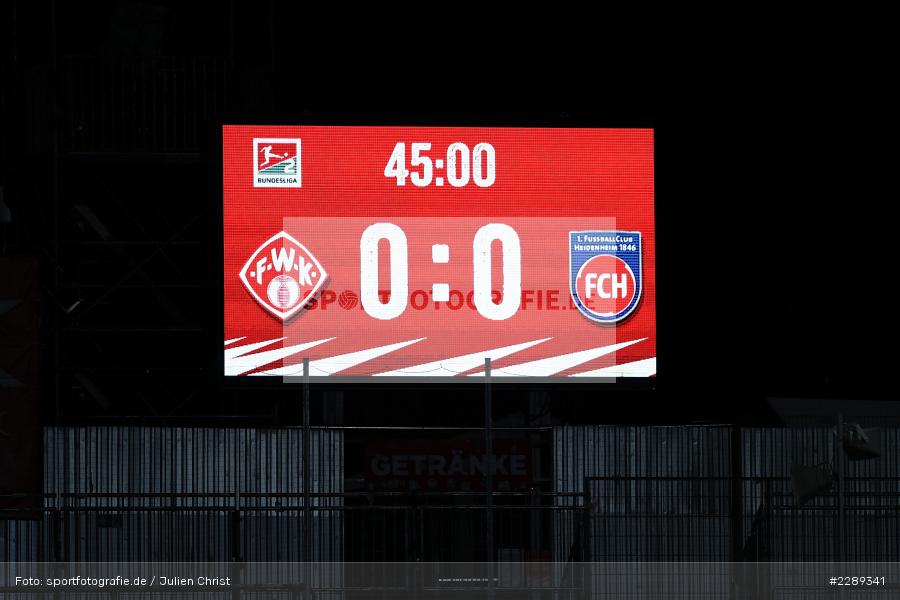 Halbzeitstand, FLYERALARM Arena, Würzburg, 05.03.2021, DFL, sport, action, Fussball, Deutschland, März 2021, Saison 2020/2021, FCH, FWK, Bundesliga, 2. Bundesliga, FC Heidenheim 1846, FC Würzburger Kickers - Bild-ID: 2289341 Halbzeitstand, FLYERALARM Arena, Würzburg, 05.03.2021, DFL, sport, action, Fussball, Deutschland, März 2021, Saison 2020/2021, FCH, FWK, Bundesliga, 2. Bundesliga, FC Heidenheim 1846, FC Würzburger Kickers - Bild-ID: 2289341