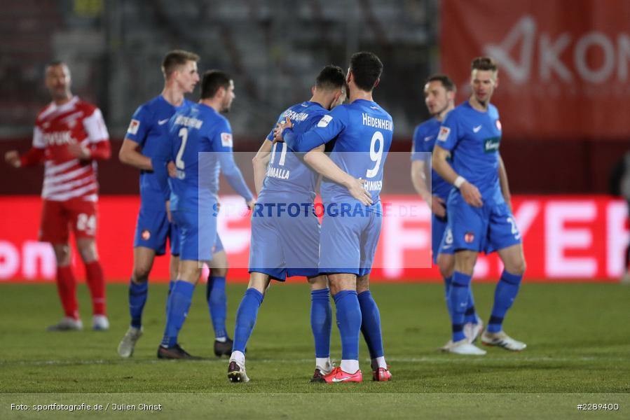 Jubel, Stefan Schimmer, Denis Thomalla, FLYERALARM Arena, Würzburg, 05.03.2021, DFL, sport, action, Fussball, Deutschland, März 2021, Saison 2020/2021, FCH, FWK, Bundesliga, 2. Bundesliga, FC Heidenheim 1846, FC Würzburger Kickers - Bild-ID: 2289400 Jubel, Stefan Schimmer, Denis Thomalla, FLYERALARM Arena, Würzburg, 05.03.2021, DFL, sport, action, Fussball, Deutschland, März 2021, Saison 2020/2021, FCH, FWK, Bundesliga, 2. Bundesliga, FC Heidenheim 1846, FC Würzburger Kickers - Bild-ID: 2289400