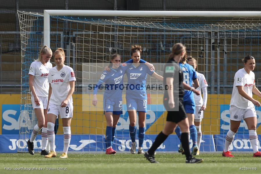 Emotionen, Torjubel, Jule Brand, Franziska Harsch, Dietmar-Hopp-Stadion, Sinsheim, 07.03.2021, DFL, sport, action, Fussball, Deutschland, März 2021, Saison 2020/2021, SGE, TSG, Bundesliga, FLYERALARM Frauen-Bundesliga, Frauen, FFBL, Eintracht Frankfurt, TSG 1899 Hoffenheim - Bild-ID: 2289488 Emotionen, Torjubel, Jule Brand, Franziska Harsch, Dietmar-Hopp-Stadion, Sinsheim, 07.03.2021, DFL, sport, action, Fussball, Deutschland, März 2021, Saison 2020/2021, SGE, TSG, Bundesliga, FLYERALARM Frauen-Bundesliga, Frauen, FFBL, Eintracht Frankfurt, TSG 1899 Hoffenheim - Bild-ID: 2289488