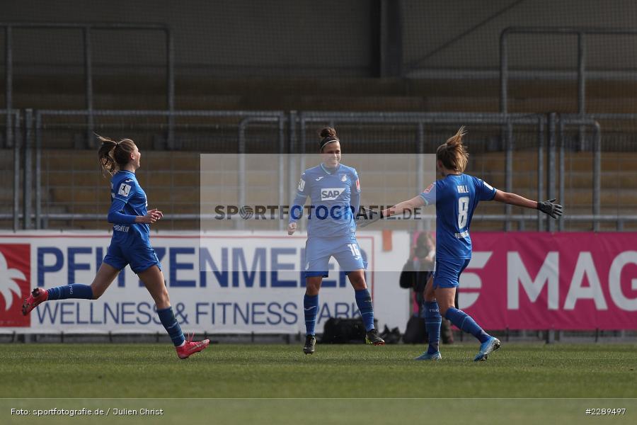 Maximiliane Rall, Jule Brand, Torjubel, Nicole Billa, Dietmar-Hopp-Stadion, Sinsheim, 07.03.2021, DFL, sport, action, Fussball, Deutschland, März 2021, Saison 2020/2021, SGE, TSG, Bundesliga, FLYERALARM Frauen-Bundesliga, Frauen, FFBL, Eintracht Frankfurt, TSG 1899 Hoffenheim - Bild-ID: 2289497 Maximiliane Rall, Jule Brand, Torjubel, Nicole Billa, Dietmar-Hopp-Stadion, Sinsheim, 07.03.2021, DFL, sport, action, Fussball, Deutschland, März 2021, Saison 2020/2021, SGE, TSG, Bundesliga, FLYERALARM Frauen-Bundesliga, Frauen, FFBL, Eintracht Frankfurt, TSG 1899 Hoffenheim - Bild-ID: 2289497