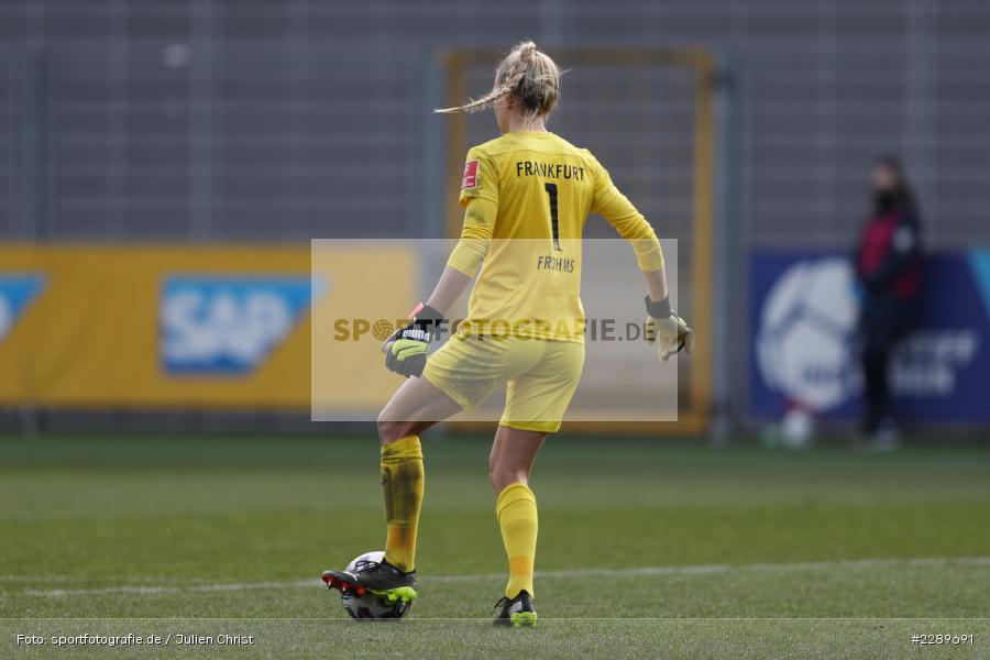 Merle Frohms, Dietmar-Hopp-Stadion, Sinsheim, 07.03.2021, DFL, sport, action, Fussball, Deutschland, März 2021, Saison 2020/2021, SGE, TSG, Bundesliga, FLYERALARM Frauen-Bundesliga, Frauen, FFBL, Eintracht Frankfurt, TSG 1899 Hoffenheim - Bild-ID: 2289691 Merle Frohms, Dietmar-Hopp-Stadion, Sinsheim, 07.03.2021, DFL, sport, action, Fussball, Deutschland, März 2021, Saison 2020/2021, SGE, TSG, Bundesliga, FLYERALARM Frauen-Bundesliga, Frauen, FFBL, Eintracht Frankfurt, TSG 1899 Hoffenheim - Bild-ID: 2289691