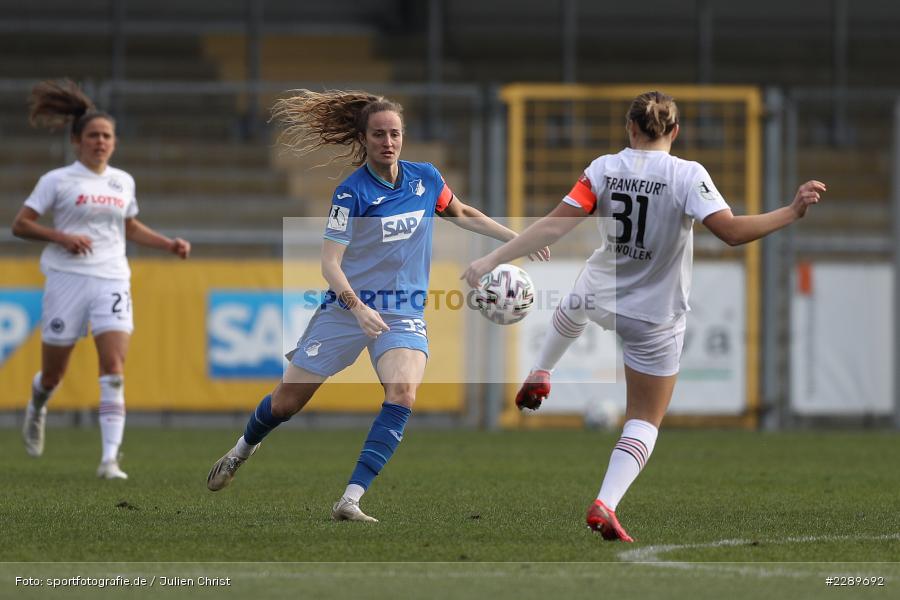 Tanja Pawollek, Fabienne Dongus, Dietmar-Hopp-Stadion, Sinsheim, 07.03.2021, DFL, sport, action, Fussball, Deutschland, März 2021, Saison 2020/2021, SGE, TSG, Bundesliga, FLYERALARM Frauen-Bundesliga, Frauen, FFBL, Eintracht Frankfurt, TSG 1899 Hoffenheim - Bild-ID: 2289692