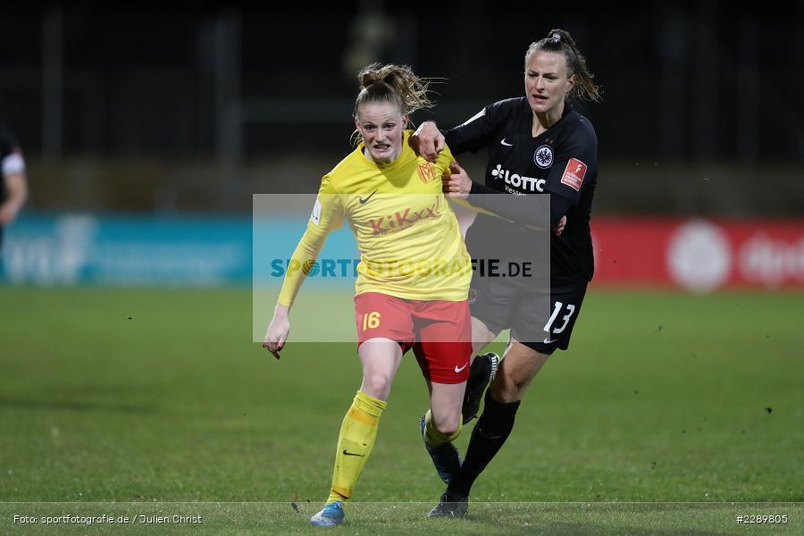 Virginia Kirchberger, Sarah Schulte, Stadion am Brentanobad, Frankfurt, 12.03.2021, DFL, sport, action, Fussball, Deutschland, März 2021, Saison 2020/2021, SVM, SGE, Bundesliga, FLYERALARM Frauen-Bundesliga, Frauen, FFBL, SV Meppen, Eintracht Frankfurt - Bild-ID: 2289805