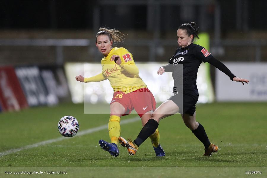 Géraldine Reuteler, Lynn Rahel Gismann, Stadion am Brentanobad, Frankfurt, 12.03.2021, DFL, sport, action, Fussball, Deutschland, März 2021, Saison 2020/2021, SVM, SGE, Bundesliga, FLYERALARM Frauen-Bundesliga, Frauen, FFBL, SV Meppen, Eintracht Frankfurt - Bild-ID: 2289810