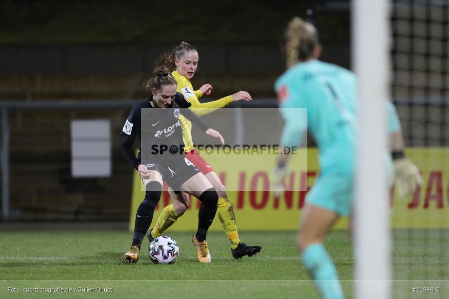 Vivien Endemann, Sophia Kleinherne, Stadion am Brentanobad, Frankfurt, 12.03.2021, DFL, sport, action, Fussball, Deutschland, März 2021, Saison 2020/2021, SVM, SGE, Bundesliga, FLYERALARM Frauen-Bundesliga, Frauen, FFBL, SV Meppen, Eintracht Frankfurt - Bild-ID: 2289815