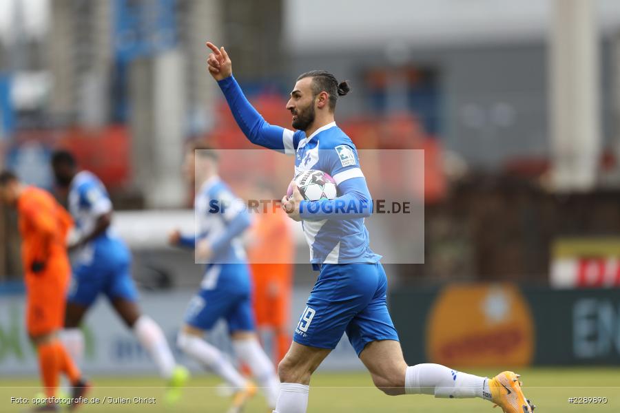Torjubel, Serdar Dursun, Merck-Stadion, Darmstadt, 13.03.2021, DFL, sport, action, Fussball, Deutschland, März 2021, Saison 2020/2021, FCE, D98, Bundesliga, 2. Bundesliga, FC Erzgebirge Aue, SV Darmstadt 98 - Bild-ID: 2289890