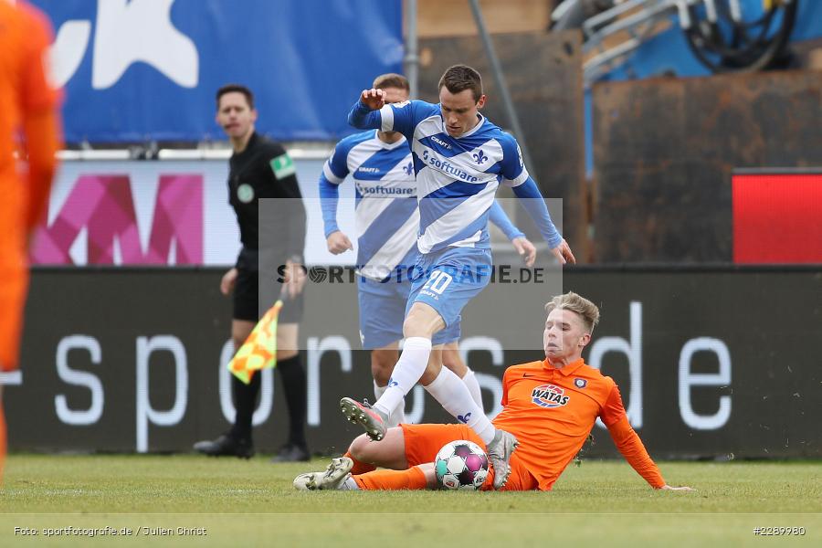 Erik Majetschak, Christian Clemens, Merck-Stadion, Darmstadt, 13.03.2021, DFL, sport, action, Fussball, Deutschland, März 2021, Saison 2020/2021, FCE, D98, Bundesliga, 2. Bundesliga, FC Erzgebirge Aue, SV Darmstadt 98 - Bild-ID: 2289980