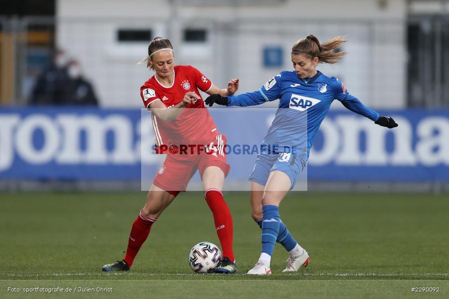 Tabea Waßmuth, Amanda Ilestedt, Dietmar-Hopp-Stadion, Sinsheim, 19.03.2021, DFL, sport, action, Fussball, Deutschland, März 2021, Saison 2020/2021, FCB, TSG, Frauen, Viertelfinale, DFB-Pokal, DFB, FC Bayern München, TSG 1899 Hoffenheim - Bild-ID: 2290092