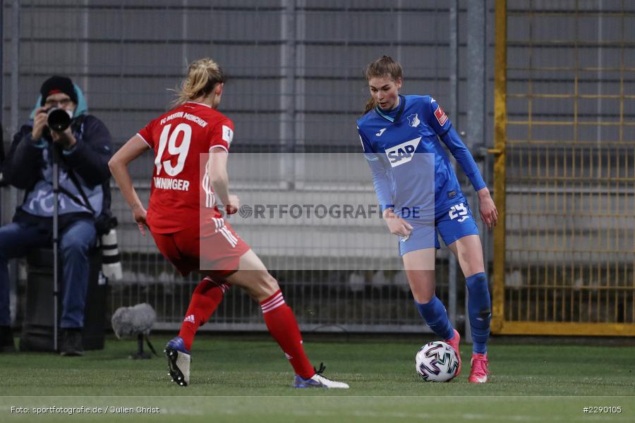 Carina Wenninger, Jule Brand, Dietmar-Hopp-Stadion, Sinsheim, 19.03.2021, DFL, sport, action, Fussball, Deutschland, März 2021, Saison 2020/2021, FCB, TSG, Frauen, Viertelfinale, DFB-Pokal, DFB, FC Bayern München, TSG 1899 Hoffenheim - Bild-ID: 2290105 Carina Wenninger, Jule Brand, Dietmar-Hopp-Stadion, Sinsheim, 19.03.2021, DFL, sport, action, Fussball, Deutschland, März 2021, Saison 2020/2021, FCB, TSG, Frauen, Viertelfinale, DFB-Pokal, DFB, FC Bayern München, TSG 1899 Hoffenheim - Bild-ID: 2290105
