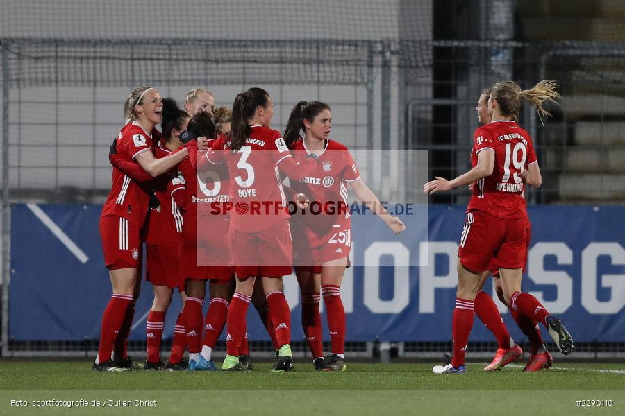 Simone Boye Sörensen, Torjubel, Lea Schüller, Dietmar-Hopp-Stadion, Sinsheim, 19.03.2021, DFL, sport, action, Fussball, Deutschland, März 2021, Saison 2020/2021, FCB, TSG, Frauen, Viertelfinale, DFB-Pokal, DFB, FC Bayern München, TSG 1899 Hoffenheim - Bild-ID: 2290110 Simone Boye Sörensen, Torjubel, Lea Schüller, Dietmar-Hopp-Stadion, Sinsheim, 19.03.2021, DFL, sport, action, Fussball, Deutschland, März 2021, Saison 2020/2021, FCB, TSG, Frauen, Viertelfinale, DFB-Pokal, DFB, FC Bayern München, TSG 1899 Hoffenheim - Bild-ID: 2290110