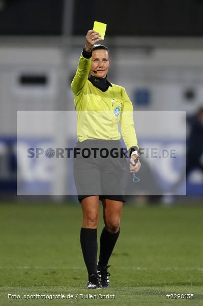 Gelbe Karte, Schiedsrichter, Nadine Westerhoff, Dietmar-Hopp-Stadion, Sinsheim, 19.03.2021, DFL, sport, action, Fussball, Deutschland, März 2021, Saison 2020/2021, FCB, TSG, Frauen, Viertelfinale, DFB-Pokal, DFB, FC Bayern München, TSG 1899 Hoffenheim - Bild-ID: 2290135 Gelbe Karte, Schiedsrichter, Nadine Westerhoff, Dietmar-Hopp-Stadion, Sinsheim, 19.03.2021, DFL, sport, action, Fussball, Deutschland, März 2021, Saison 2020/2021, FCB, TSG, Frauen, Viertelfinale, DFB-Pokal, DFB, FC Bayern München, TSG 1899 Hoffenheim - Bild-ID: 2290135