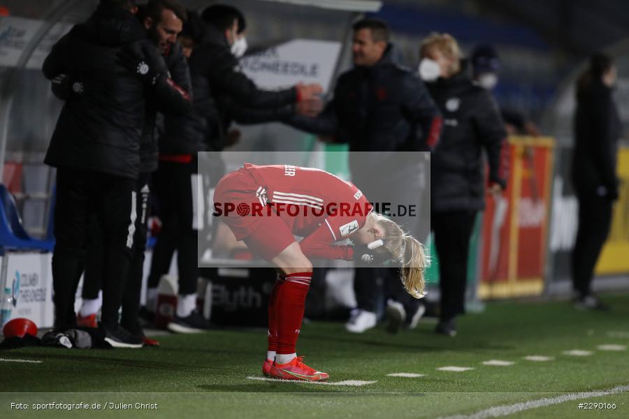 erleichtert, Freude, Lea Schüller, Dietmar-Hopp-Stadion, Sinsheim, 19.03.2021, DFL, sport, action, Fussball, Deutschland, März 2021, Saison 2020/2021, FCB, TSG, Frauen, Viertelfinale, DFB-Pokal, DFB, FC Bayern München, TSG 1899 Hoffenheim - Bild-ID: 2290166
