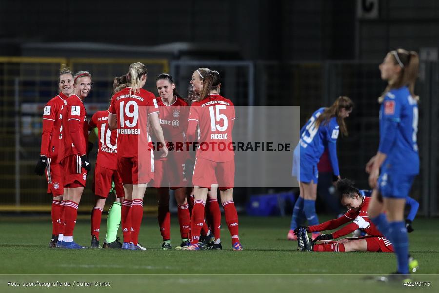 Carina Wenninger, Simone Boye Sörensen, Ivana Rudelić, Enttäuschung, Freude, Emotionen, Katharina Naschenweng, Hanna Glas, Dietmar-Hopp-Stadion, Sinsheim, 19.03.2021, DFL, sport, action, Fussball, Deutschland, März 2021, Saison 2020/2021, FCB, TSG, Frauen, Viertelfinale, DFB-Pokal, DFB, FC Bayern München, TSG 1899 Hoffenheim - Bild-ID: 2290173 Carina Wenninger, Simone Boye Sörensen, Ivana Rudelić, Enttäuschung, Freude, Emotionen, Katharina Naschenweng, Hanna Glas, Dietmar-Hopp-Stadion, Sinsheim, 19.03.2021, DFL, sport, action, Fussball, Deutschland, März 2021, Saison 2020/2021, FCB, TSG, Frauen, Viertelfinale, DFB-Pokal, DFB, FC Bayern München, TSG 1899 Hoffenheim - Bild-ID: 2290173