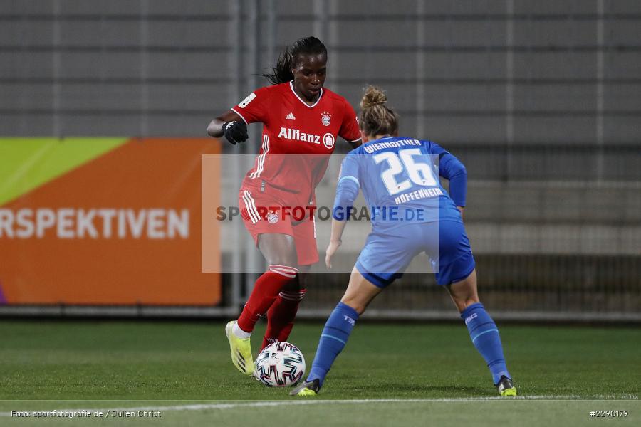 Laura Wienroither, Viviane Asseyi, Dietmar-Hopp-Stadion, Sinsheim, 19.03.2021, DFL, sport, action, Fussball, Deutschland, März 2021, Saison 2020/2021, FCB, TSG, Frauen, Viertelfinale, DFB-Pokal, DFB, FC Bayern München, TSG 1899 Hoffenheim - Bild-ID: 2290179