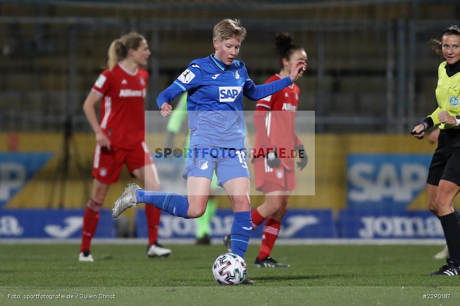 Paulina Krumbiegel, Dietmar-Hopp-Stadion, Sinsheim, 19.03.2021, DFL, sport, action, Fussball, Deutschland, März 2021, Saison 2020/2021, FCB, TSG, Frauen, Viertelfinale, DFB-Pokal, DFB, FC Bayern München, TSG 1899 Hoffenheim - Bild-ID: 2290187