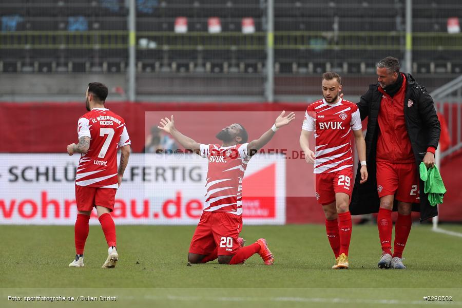 David Kopacz, Emotionen, Torjubel, Ridge Munsy, FLYERALARM Arena, Würzburg, 21.03.2021, DFL, sport, action, Fussball, Deutschland, März 2021, Saison 2020/2021, SSV, FWK, Bundesliga, 2. Bundesliga, SSV Jahn Regensburg, FC Würzburger Kickers - Bild-ID: 2290302