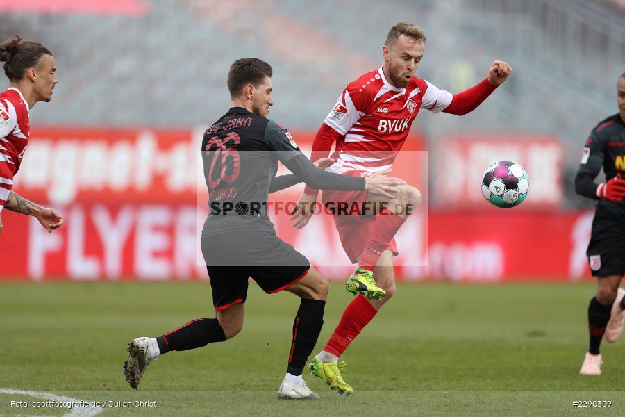 Haralambos Makridis, Martin Hašek, FLYERALARM Arena, Würzburg, 21.03.2021, DFL, sport, action, Fussball, Deutschland, März 2021, Saison 2020/2021, SSV, FWK, Bundesliga, 2. Bundesliga, SSV Jahn Regensburg, FC Würzburger Kickers - Bild-ID: 2290309