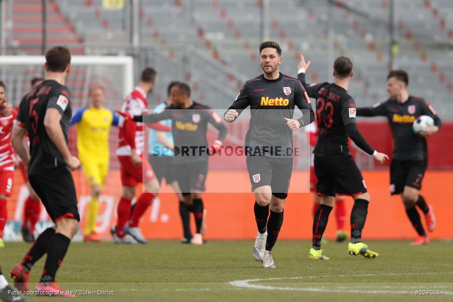 Benedikt Gimber, Torjubel, Jubel, Andreas Albers, FLYERALARM Arena, Würzburg, 21.03.2021, DFL, sport, action, Fussball, Deutschland, März 2021, Saison 2020/2021, SSV, FWK, Bundesliga, 2. Bundesliga, SSV Jahn Regensburg, FC Würzburger Kickers - Bild-ID: 2290384 Benedikt Gimber, Torjubel, Jubel, Andreas Albers, FLYERALARM Arena, Würzburg, 21.03.2021, DFL, sport, action, Fussball, Deutschland, März 2021, Saison 2020/2021, SSV, FWK, Bundesliga, 2. Bundesliga, SSV Jahn Regensburg, FC Würzburger Kickers - Bild-ID: 2290384