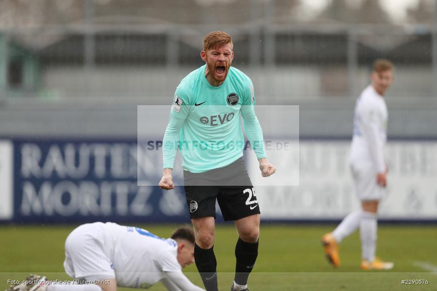 Tor, Torjubel, Mathias Fetsch, Main-Echo Arena, Alzenau, 27.03.2021, DFL, sport, action, Fussball, Deutschland, März 2021, Saison 2020/2021, OFC, FCB, 4. Liga, Regionalliga, Regionalliga Südwest, Kickers Offenbach, FC Bayern Alzenau - Bild-ID: 2290576