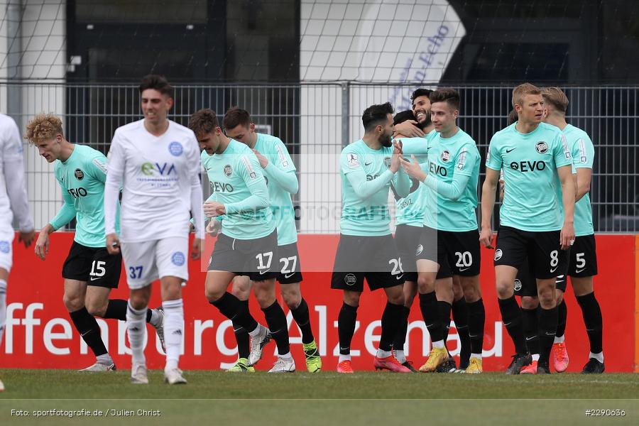 Tor, Pedro Almeida Morais, Maik Vetter, Torjubel, Elia Soriano, Main-Echo Arena, Alzenau, 27.03.2021, DFL, sport, action, Fussball, Deutschland, März 2021, Saison 2020/2021, OFC, FCB, 4. Liga, Regionalliga, Regionalliga Südwest, Kickers Offenbach, FC Bayern Alzenau - Bild-ID: 2290636