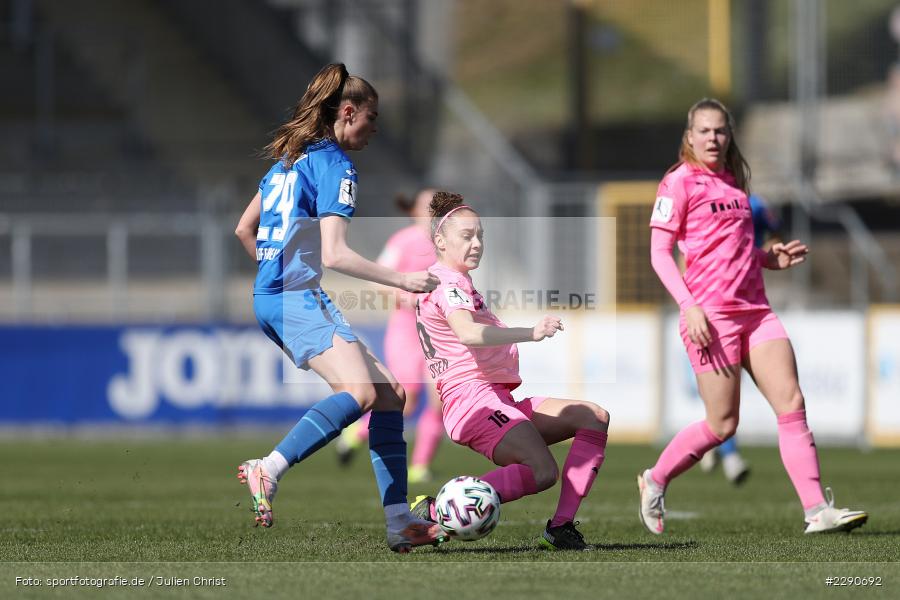 Jacqueline Klasen, Jule Brand, Dietmar-Hopp-Stadion, Sinsheim, 28.03.2021, DFL, sport, action, Fussball, Deutschland, März 2021, Saison 2020/2021, SGS, TSG, Bundesliga, FLYERALARM Frauen-Bundesliga, Frauen, FFBL, SGS Essen, TSG 1899 Hoffenheim - Bild-ID: 2290692