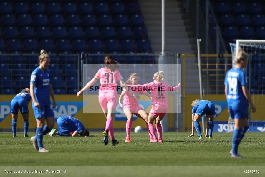 Tor, Torjubel, Laureta Elmaz, Dietmar-Hopp-Stadion, Sinsheim, 28.03.2021, DFL, sport, action, Fussball, Deutschland, März 2021, Saison 2020/2021, SGS, TSG, Bundesliga, FLYERALARM Frauen-Bundesliga, Frauen, FFBL, SGS Essen, TSG 1899 Hoffenheim - Bild-ID: 2290746