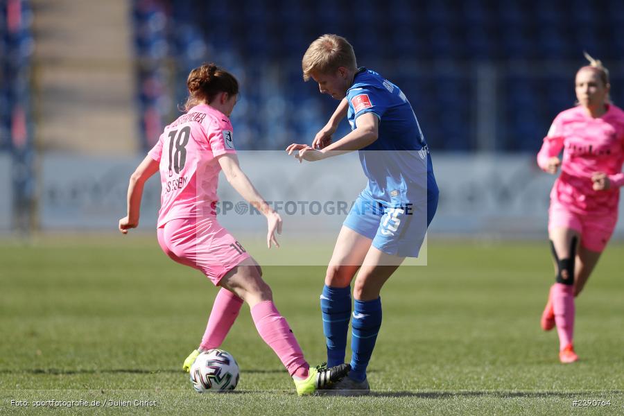 Paulina Krumbiegel, Lena Ostermeier, Dietmar-Hopp-Stadion, Sinsheim, 28.03.2021, DFL, sport, action, Fussball, Deutschland, März 2021, Saison 2020/2021, SGS, TSG, Bundesliga, FLYERALARM Frauen-Bundesliga, Frauen, FFBL, SGS Essen, TSG 1899 Hoffenheim - Bild-ID: 2290764