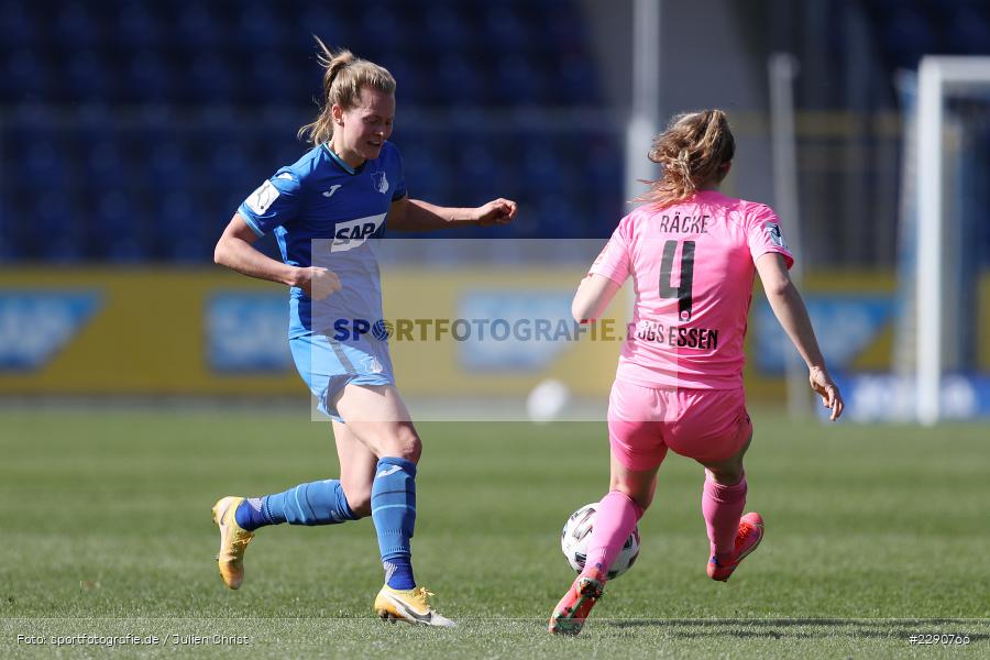 Nina Räcke, Maximiliane Rall, Dietmar-Hopp-Stadion, Sinsheim, 28.03.2021, DFL, sport, action, Fussball, Deutschland, März 2021, Saison 2020/2021, SGS, TSG, Bundesliga, FLYERALARM Frauen-Bundesliga, Frauen, FFBL, SGS Essen, TSG 1899 Hoffenheim - Bild-ID: 2290766