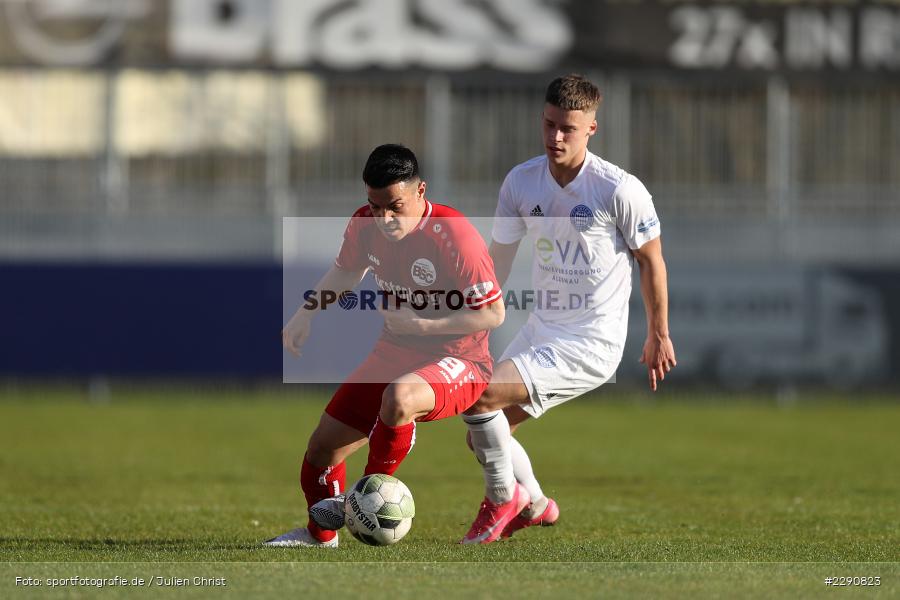 Michael Martin, Manolo Rodas, Main-Echo Arena, Alzenau, 30.03.2021, DFB, sport, action, Fussball, Deutschland, März 2021, Saison 2020/2021, BSC, FCB, 4. Liga, Regionalliga, Regionalliga Südwest, Bahlinger SC, FC Bayern Alzenau - Bild-ID: 2290823