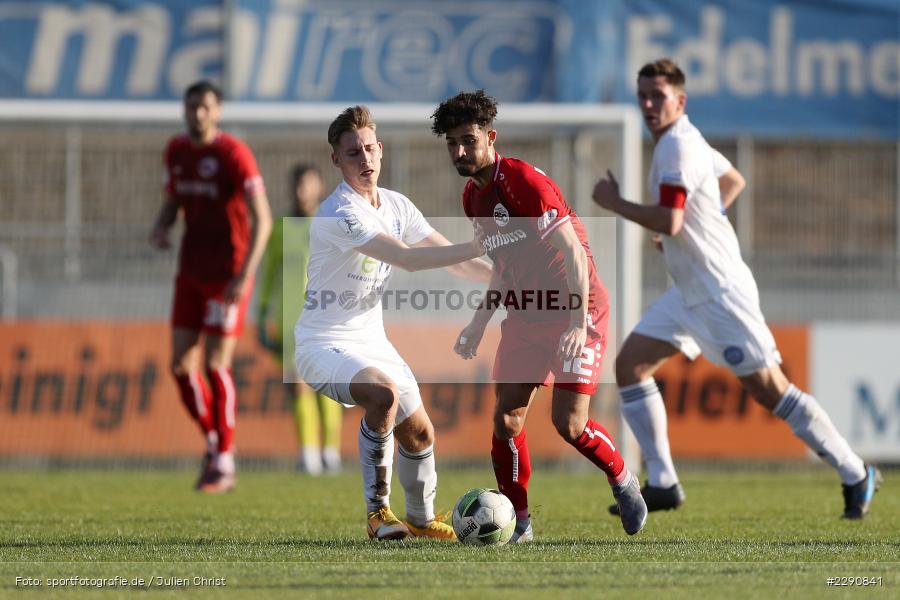 Lucas Torres, Maximilian Brauburger, Main-Echo Arena, Alzenau, 30.03.2021, DFB, sport, action, Fussball, Deutschland, März 2021, Saison 2020/2021, BSC, FCB, 4. Liga, Regionalliga, Regionalliga Südwest, Bahlinger SC, FC Bayern Alzenau - Bild-ID: 2290841
