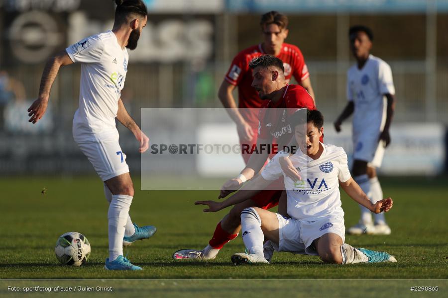 Hasan Pepic, Mingi Kang, Main-Echo Arena, Alzenau, 30.03.2021, DFB, sport, action, Fussball, Deutschland, März 2021, Saison 2020/2021, BSC, FCB, 4. Liga, Regionalliga, Regionalliga Südwest, Bahlinger SC, FC Bayern Alzenau - Bild-ID: 2290865 Hasan Pepic, Mingi Kang, Main-Echo Arena, Alzenau, 30.03.2021, DFB, sport, action, Fussball, Deutschland, März 2021, Saison 2020/2021, BSC, FCB, 4. Liga, Regionalliga, Regionalliga Südwest, Bahlinger SC, FC Bayern Alzenau - Bild-ID: 2290865